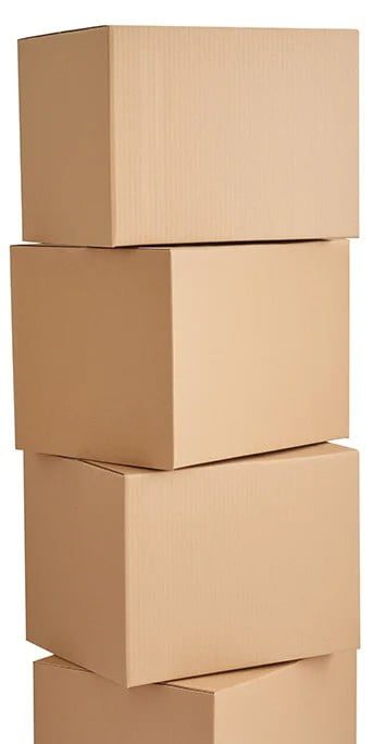 4 stacked moving boxes