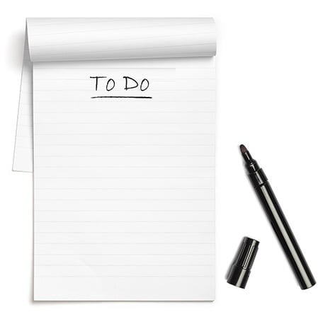 pad of paper to do list