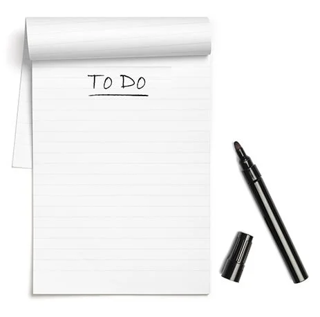 pad of paper to do list