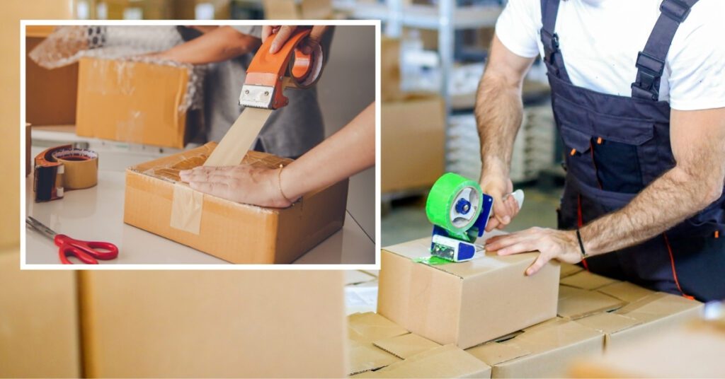 London home moving storage size guide with boxes and furniture